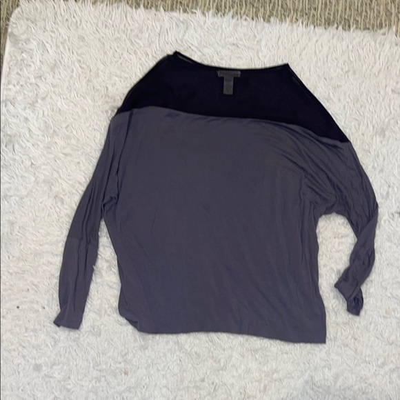 Kenar Grey Long Sleeve Blouse - Size M, Sheer Neckline, Business Casual - Picture 5 of 6